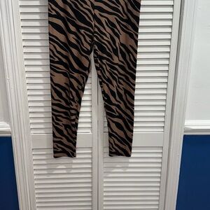 Cuddl Duds Kids Zebra Stripe Leggings - Black and Brown